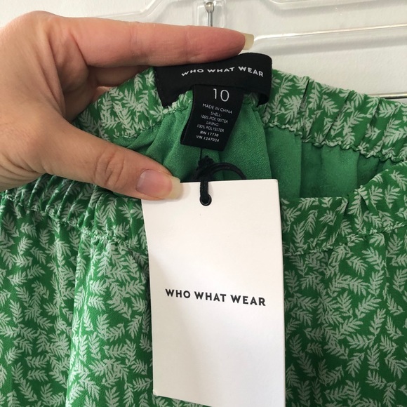 Who What Wear tiered ruffle midi skirt floral chiffon green - Picture 4 of 6